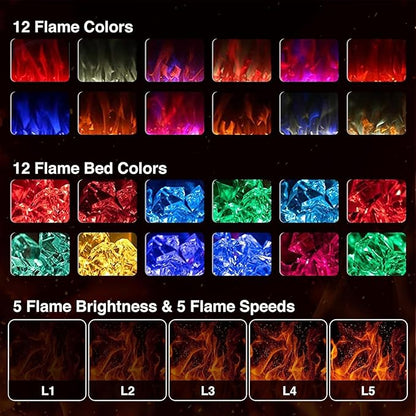 ZAFRO 60" Electric Fireplace — Modern Luxury, Warm Ambience