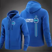 Lewis Hamilton F1 44 Vinter Hettegenser med Glidelås