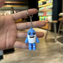 2026 Anime Brainrot Blue 67 Keychain – Søt Nøkkelring