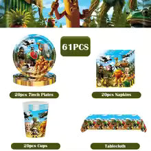 Italiensk Brainrot Bursdagsdekorasjon – Ballonger, Kopper, Tallerkener og Banner