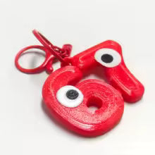 Søt 67-nøkkelring med øyne