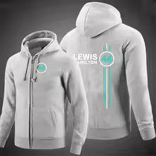 Lewis Hamilton F1 44 Vinter Hettegenser med Glidelås