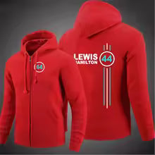 Lewis Hamilton F1 44 Vinter Hettegenser med Glidelås